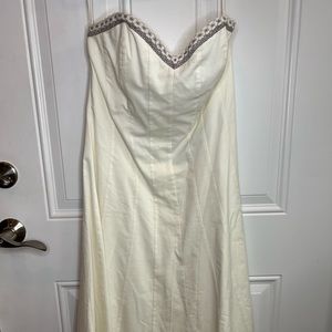 Strapless white dress!